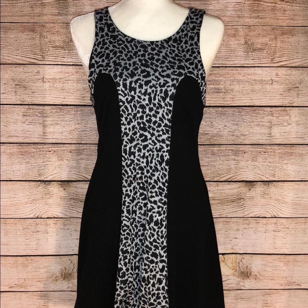 BUFFALO Black/Gray Leopard Dress